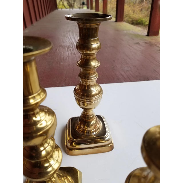 Assembled set of 19th Century English Candlesticks. 4 are beehive, near pairs but not. These look great en mass. Add to...
