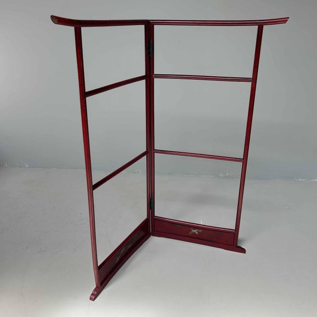 Antique Japanese Lacquered Crane Kimono Hanger Stand For Sale - Image 3 of 18