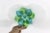 Vintage Art Glass Bubble Bowl Green Blue Flower For Sale - Image 6 of 9