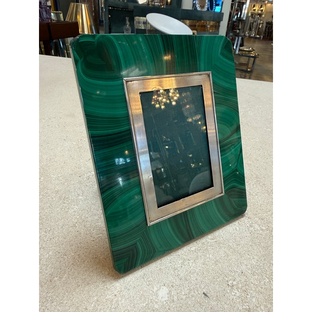 Gemstone Angeletti Malachite Picture Frame, Rome, Mid-20th Century For Sale - Image 7 of 7