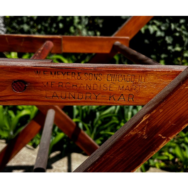 Rustic Chicago Merchandise Mart Laundry Cart For Sale - Image 3 of 8