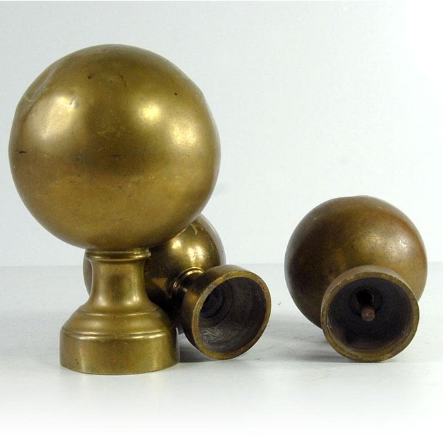 Vintage Brass Spheres Details, France, Set of 3 For Sale - Image 6 of 10