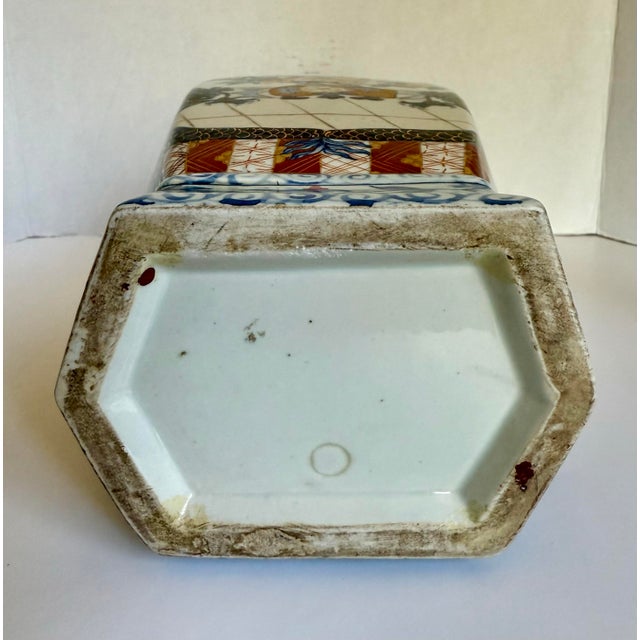 Antique Japanese Imari Porcelain Hexagonal Baluster Vase For Sale - Image 12 of 12