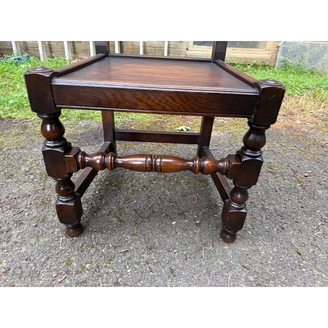 Set of 6 Antique Renaissance Gothic Style Oak Carved Dining Chairs For Sale - Image 11 of 18