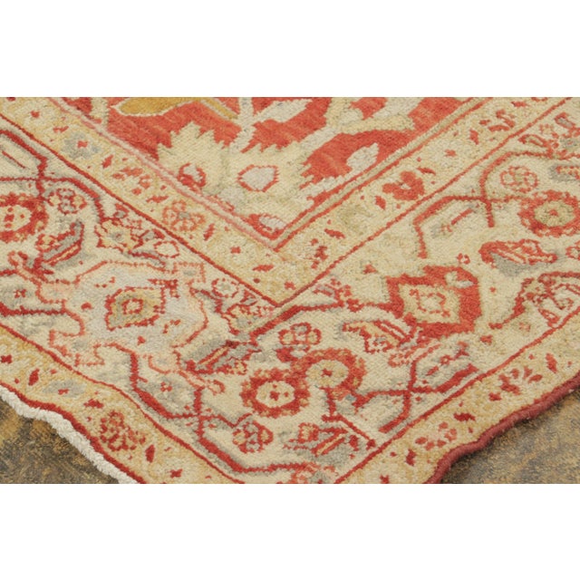 Antique Persian Mahal Rug With Crimson Red and Gold Floral Play - Rug & Kilim For Sale In New York - Image 6 of 7