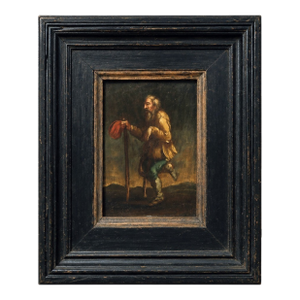 Beggar With Red Hat - French School, Oil on Panel, 17th Century