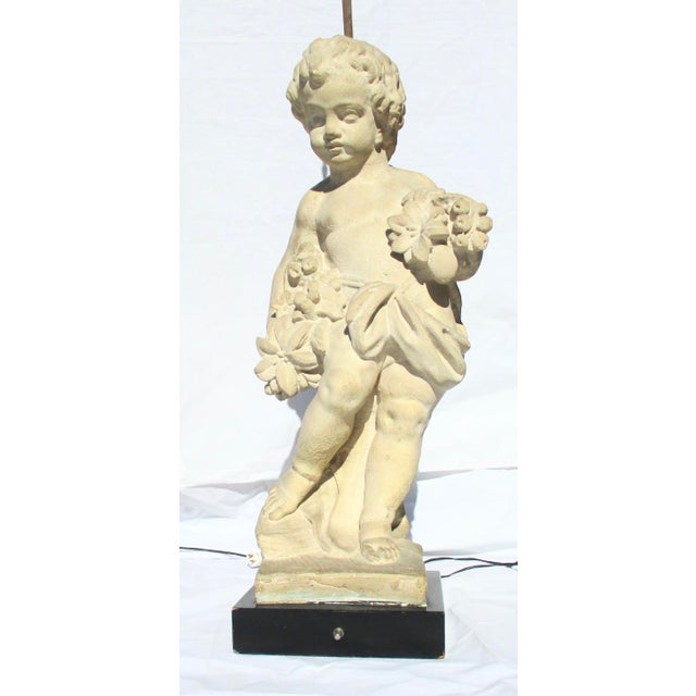 Mid 20th Century Allegorical Seasons Figural Sculpture Table Lamps - A Pair of 2 For Sale - Image 5 of 17