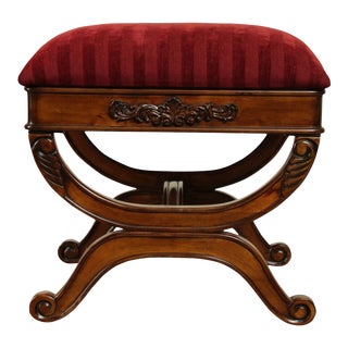 Regency Style X Base Bench or Stool (A) For Sale