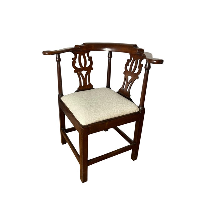 George III Mahogany Smoker's Bow Corner Chair For Sale - Image 6 of 8