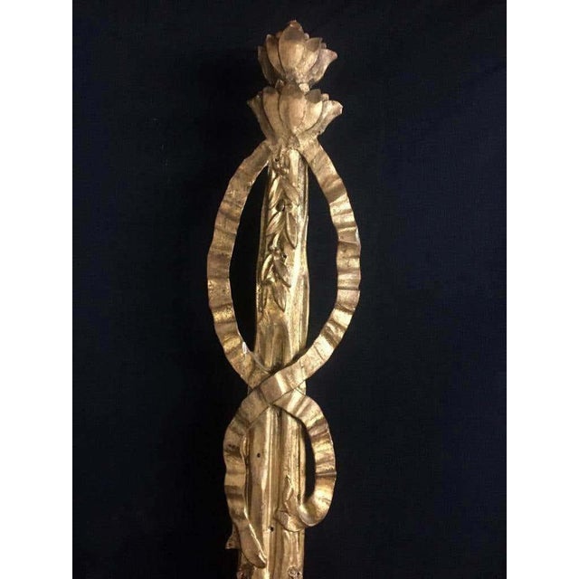 18th Century Rococo Giltwood Three-Light Wall Sconces For Sale - Image 9 of 11