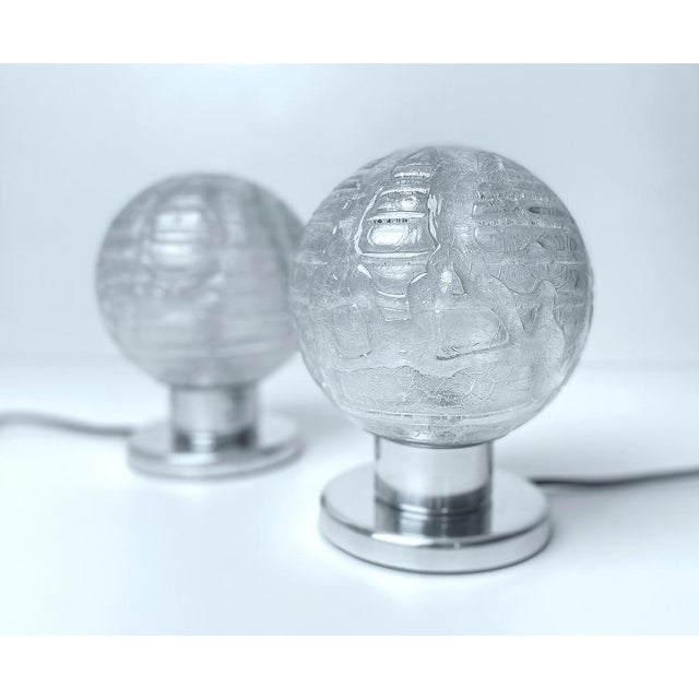 Silver Vintage Space Age Table Lamps from Doria, 1970s, Set of 2 For Sale - Image 8 of 17