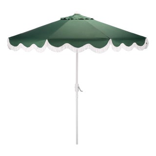 Torsa 9 Ft Crank Umbrella, Green/White Pole For Sale