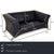 The 322 sofa set by Rolf Benz is covered in black-blue leather and stands on silver metal feet. The modern design and...