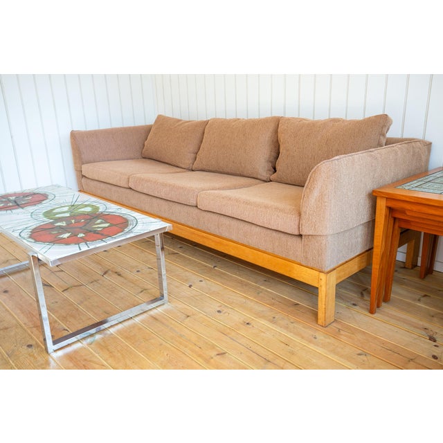 Mid-Century Modernist Sofa and Armchair in Blonde Maple and Upholstery attributed to Terence Conran, 1970s, Set of 2 For Sale - Image 11 of 18