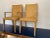 A pair of woven leather Arm chairs in a wonderful camel color. Great as the statement chairs at the head of the table, or...
