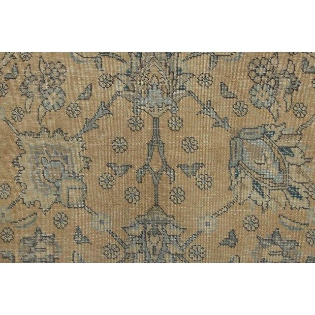Tabriz Rug 10′ X 12’2” Pink Wool Vintage Distressed Hand-Knotted Carpet For Sale - Image 9 of 15