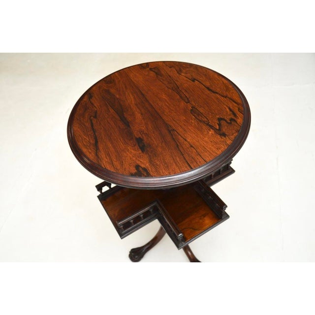 Antique Victorian Revolving Side Table, 1860 For Sale - Image 4 of 9