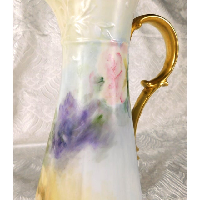 Ceramic 1920s Signed Floral Chocolate Pot With Lid For Sale - Image 7 of 14
