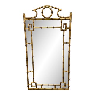 Regency Style Giltwood Faux Bamboo Wall Mirror For Sale