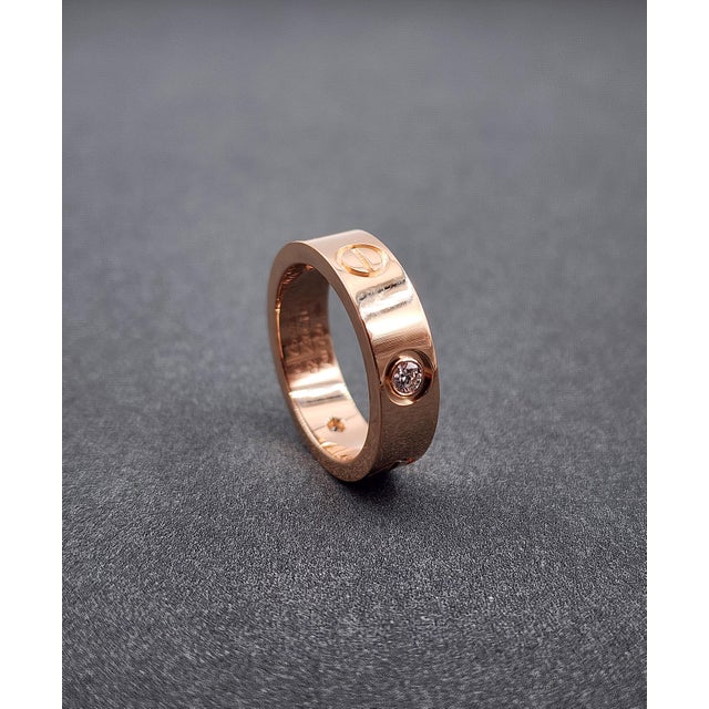 Early 21st Century Cartier Love Ring, Classic Model, 3 Diamonds Size 6 For Sale - Image 5 of 10