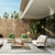 Teak and Fabric Steel Fenc-E-Nature Outdoor Sofa by Philippe Starck for Cassina For Sale - Image 6 of 9