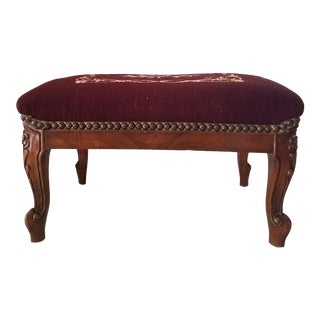 Vintage Victorian Needlepoint Footrest For Sale