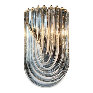 Venini Murano “Bluino” Curve Chandeliers For Sale