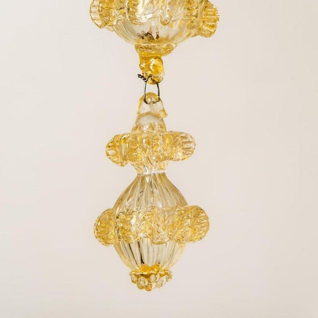 Large Venetian Chandelier in Gilded Murano Glass attributed to Barovier, 1960s For Sale - Image 6 of 18