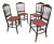 Set of 4 Attributed to Giuseppe Gaetano Descalzi Midcentury Italian Chiavari Chairs, 1950s For Sale
