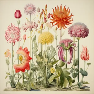 Antique Botanical Garden Study - Natural History Fine Art Print