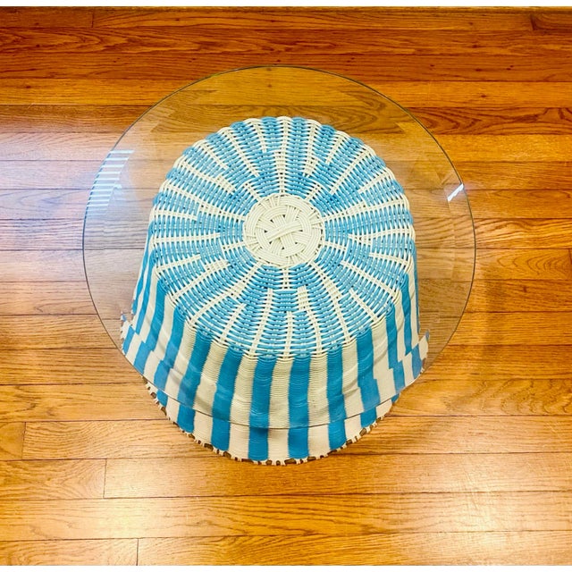 Mid-Century Modern 1970s Mid-Century Modern Woven Outdoor Side Table For Sale - Image 3 of 8