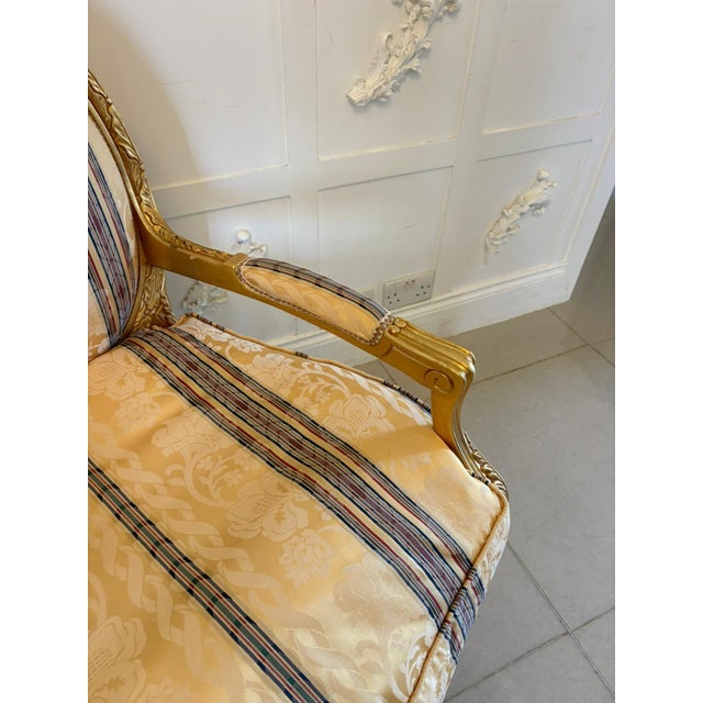 Antique Louis XVI French Giltwood Bergère Armchairs, 1920, Set of 4 For Sale - Image 10 of 17