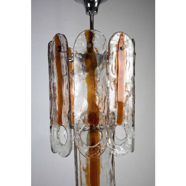 Vintage Italian Murano Glass Occhio Chandelier from Mazzega, Italy, 1970s For Sale - Image 10 of 18