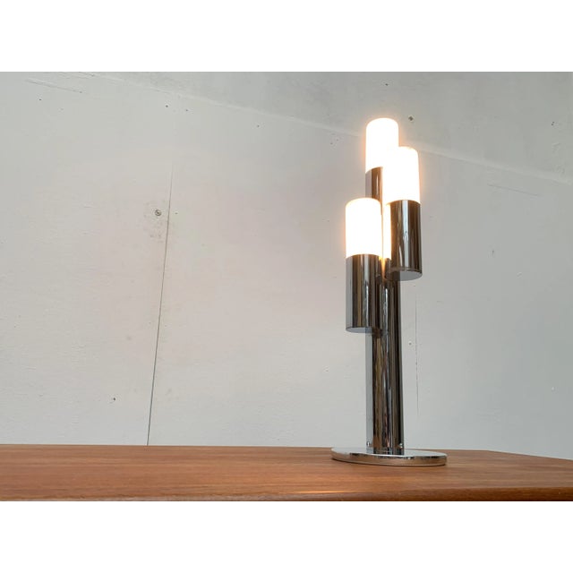 Vintage Space Age Chrome and Glass Table Lamp For Sale - Image 13 of 18