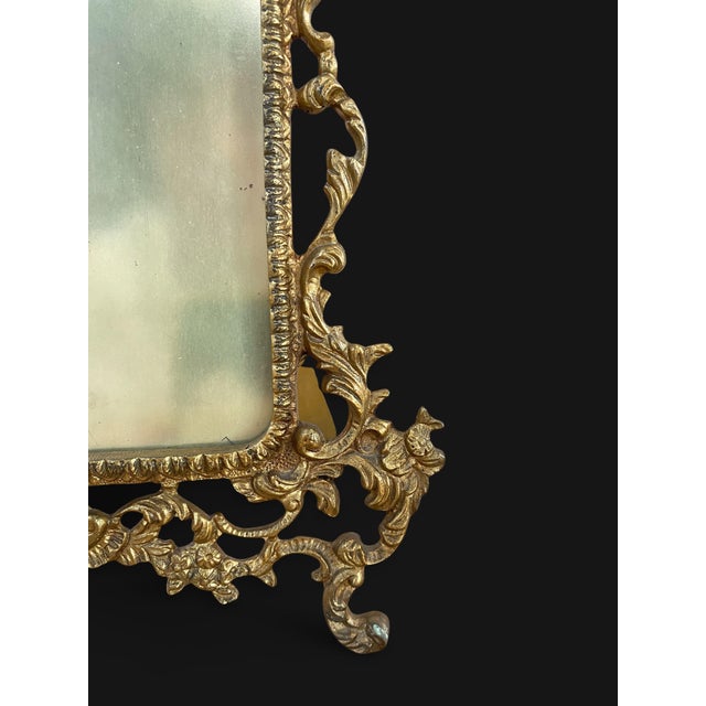 French Rococo Gilt Bronze Photo Frame, 1800s For Sale - Image 5 of 14