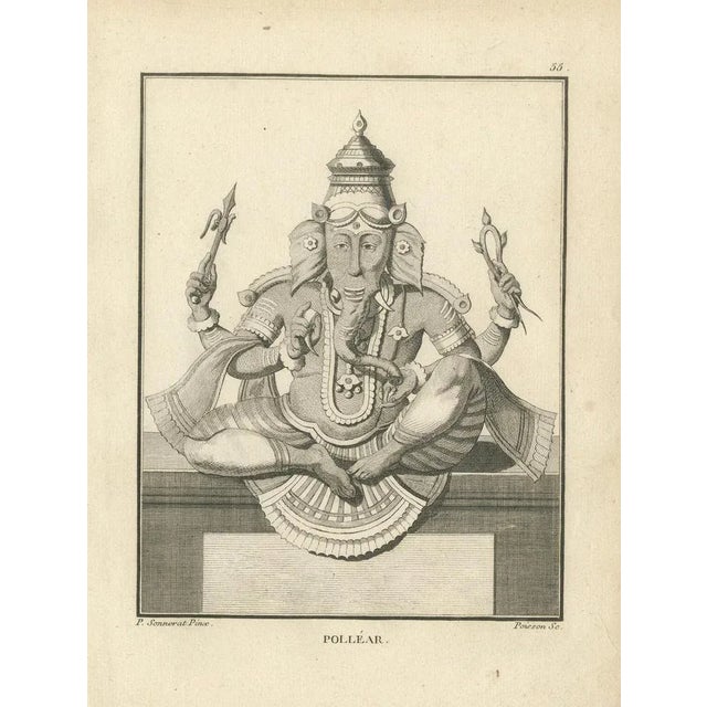 Paper Ganesha as Pollear, 1806, Engraving on Paper For Sale - Image 7 of 10