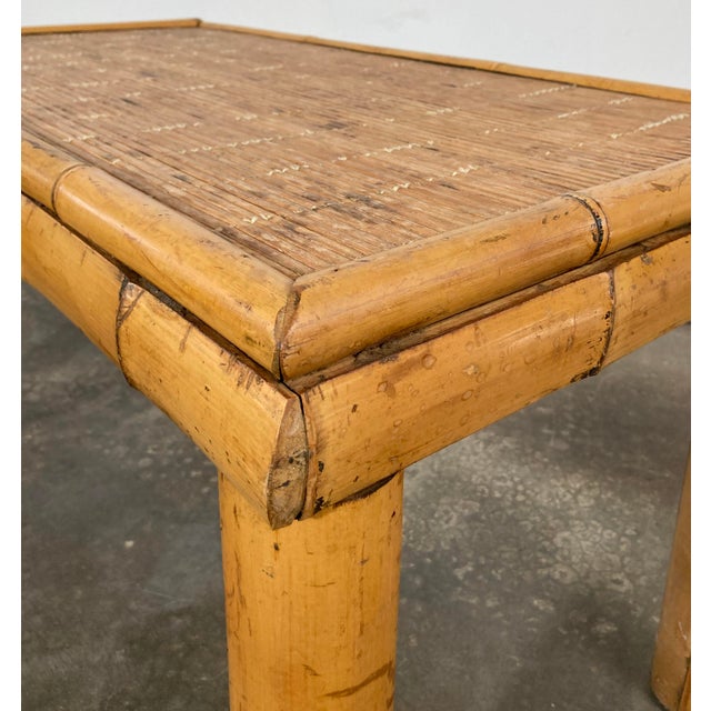 Vintage Split Reed Bamboo Table For Sale - Image 9 of 11