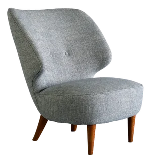 Linen and Elm Easy Chair by Sven Staaf from Almgren & Staaf, 1953