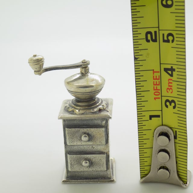 Vintage Italian Silver 800 Coffee Grinder Figurine by Raspini, Arezzo, 1970s For Sale - Image 12 of 13