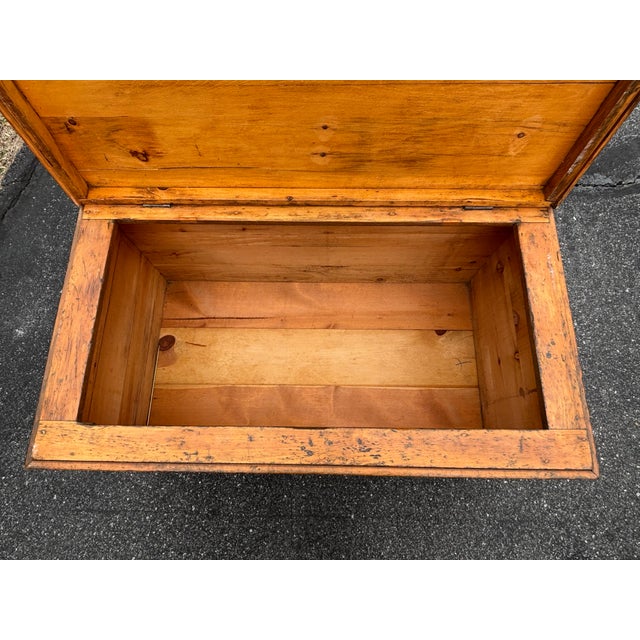 19th C. Highly Detailed English Pine Blanket Chest For Sale - Image 12 of 13