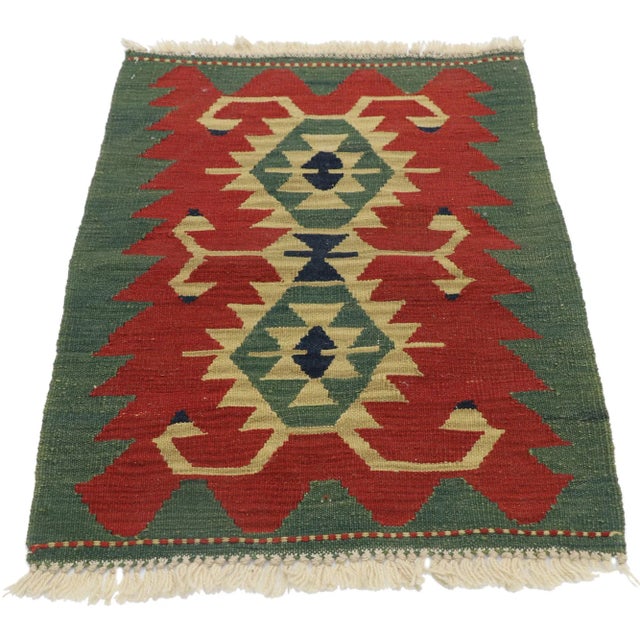 Tribal Vintage Persian Shiraz Kilim Rug - 02'00 X 02'09 For Sale - Image 3 of 9