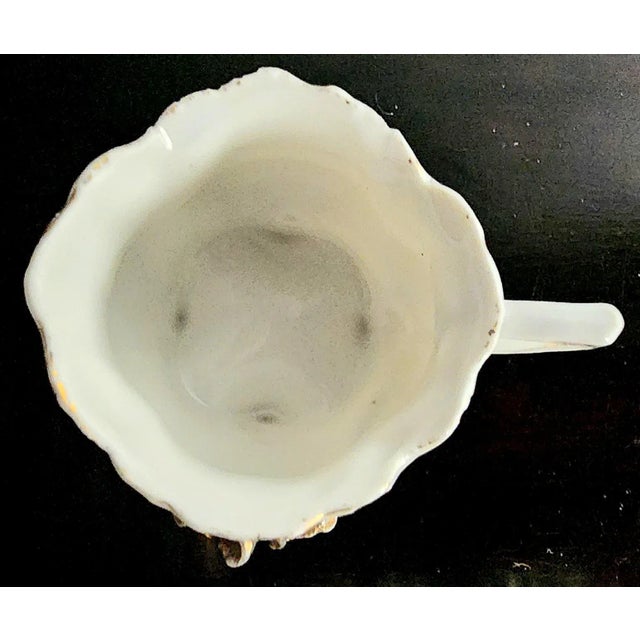 Gold Antique Hand-Painted Gold Gilt Small Handled Creamer For Sale - Image 8 of 10