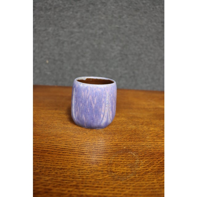 Purple Early 20th Century Attributed Van Briggle Art Pottery Matte Glaze Mug, Blue-Purple For Sale - Image 8 of 11