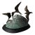 Vintage Bronze Sculpture of Three Seagulls in Flight Over a Wave For Sale