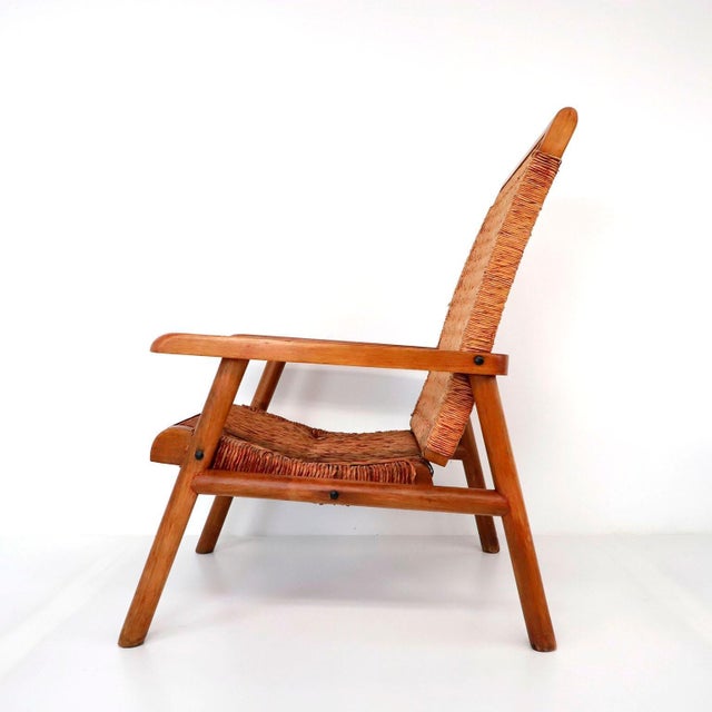 1960s Mexican Mid-Century Modern Woven Lounge Chairs - A Pair For Sale - Image 4 of 5