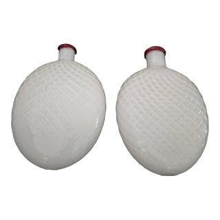 Vintage Pair Murano Style Museum Studio Bottles For Sale