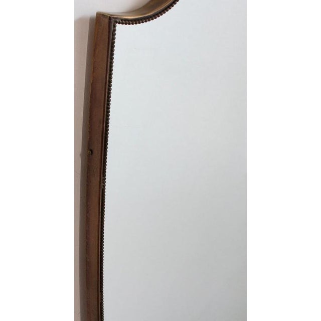 Mid-Century Italian Wall Mirror with Brass Frame and Beading, 1960s For Sale - Image 13 of 16