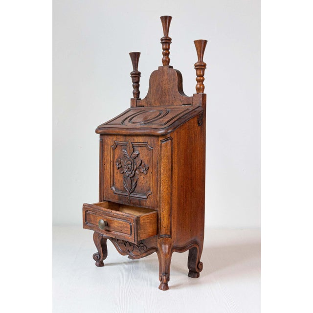 19th Century Louis XV Style French Farinerio Flour Box with Carved Floral Décor For Sale - Image 4 of 9