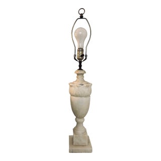 1940s Italian Carved Marble Lamp For Sale
