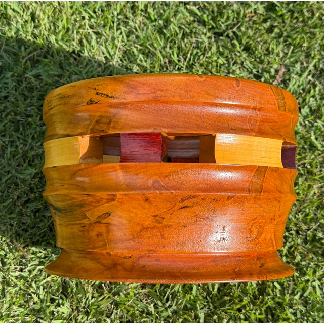 Wood Signed Monkeypod Wood Bowl by Hugh James MacDonald Jr. For Sale - Image 7 of 8